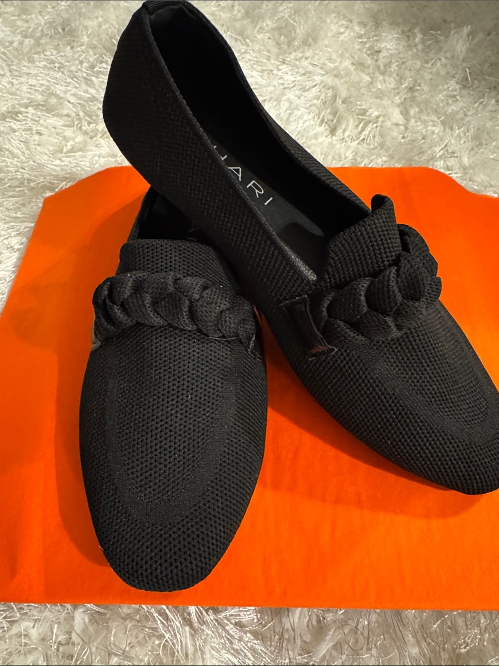 Black Braided Knit Loafers - Women